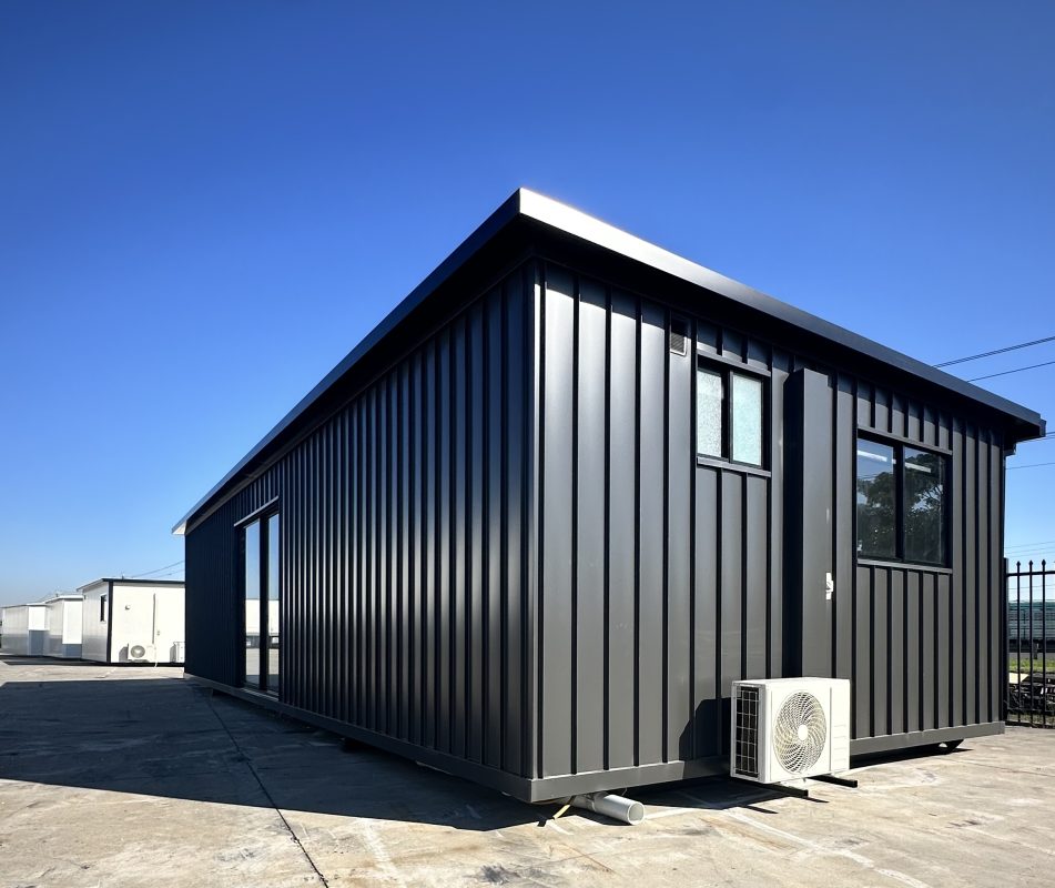 Monument Colorbond Portable Building, Cabin Manufacturer Australian Made, 12m long, 2 bedroom, Prefabricated Modular Cabin Portable Building, Kit Homes