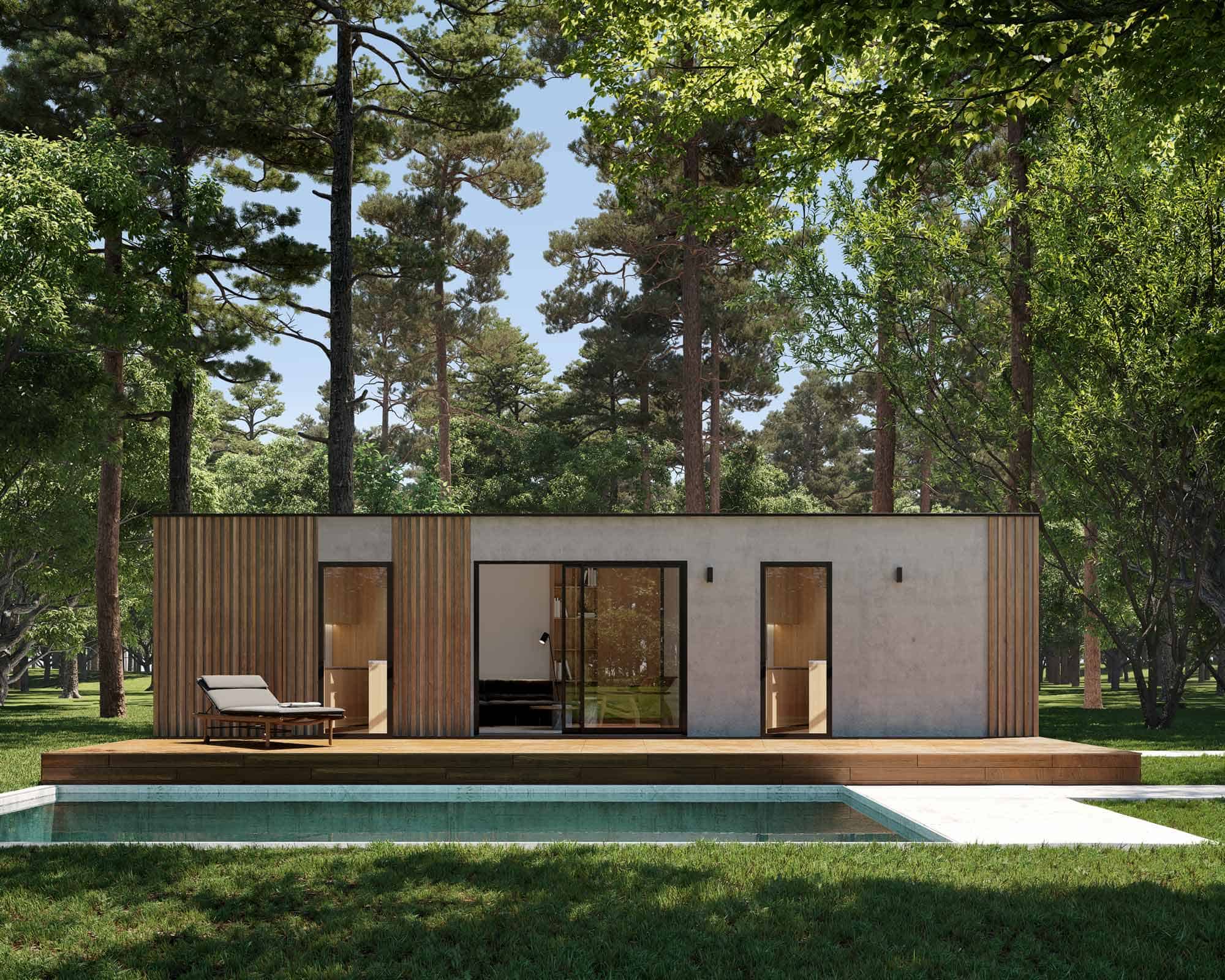 14m x 4.2m Modular "Artisan" Floor Plan 2 Bedroom 1 Bathroom